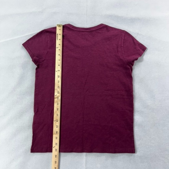 Polo Ralph Lauren T Shirt Women Small Burgundy Graphic Logo Embroidered New - Picture 9 of 10